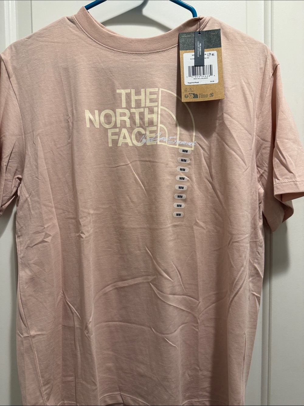NWT The North Face woman’s Short Sleeve Logo Tee - Pale Pink